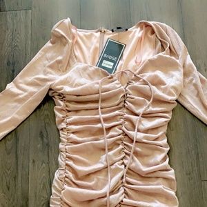 Bridge Pink Ruched Dress, Size Large